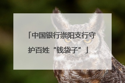 中国银行崇阳支行守护百姓“钱袋子”