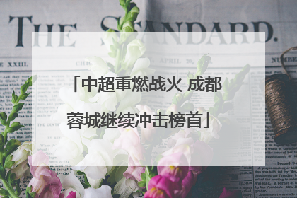 中超重燃战火 成都蓉城继续冲击榜首