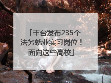 丰台发布235个法务就业实习岗位！面向这些高校