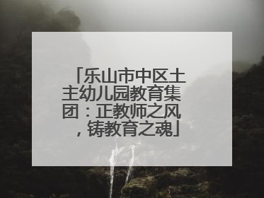乐山市中区土主幼儿园教育集团：正教师之风，铸教育之魂