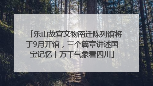 乐山故宫文物南迁陈列馆将于9月开馆，三个篇章讲述国宝记忆丨万千气象看四川