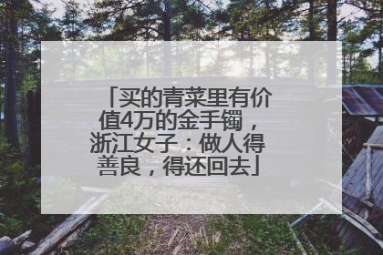 买的青菜里有价值4万的金手镯，浙江女子：做人得善良，得还回去
