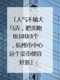 人气不输大马弄，肥美鲍鱼10块3个，杭州市中心这个菜市便宜好逛