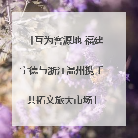互为客源地 福建宁德与浙江温州携手共拓文旅大市场