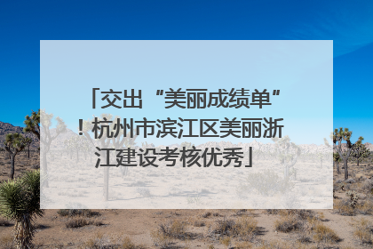 交出“美丽成绩单”！杭州市滨江区美丽浙江建设考核优秀