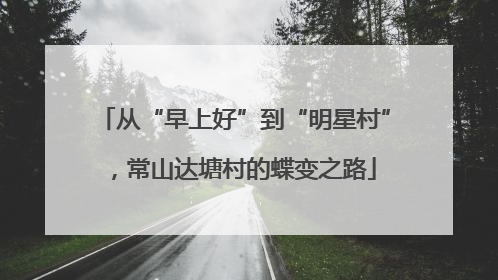 从“早上好”到“明星村”，常山达塘村的蝶变之路