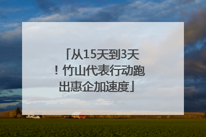 从15天到3天！竹山代表行动跑出惠企加速度