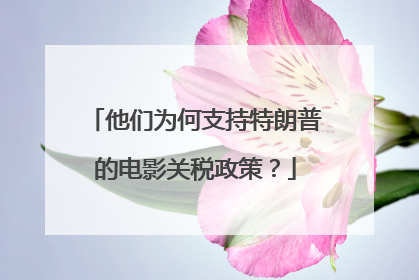 他们为何支持特朗普的电影关税政策？