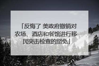 反悔了 美政府撤销对农场、酒店和餐馆进行移民突击检查的豁免