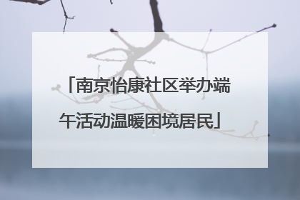 南京怡康社区举办端午活动温暖困境居民
