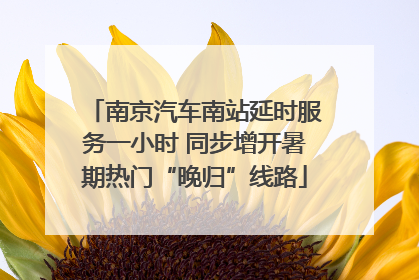 南京汽车南站延时服务一小时 同步增开暑期热门“晚归”线路