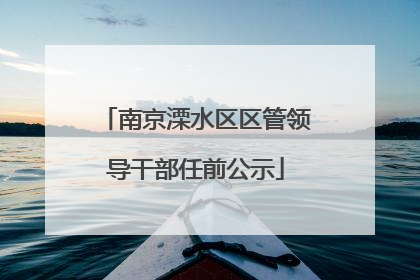南京溧水区区管领导干部任前公示