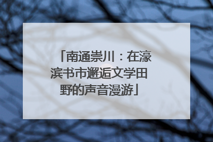 南通崇川：在濠滨书市邂逅文学田野的声音漫游