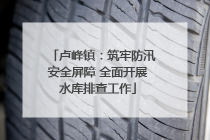卢峰镇：筑牢防汛安全屏障 全面开展水库排查工作