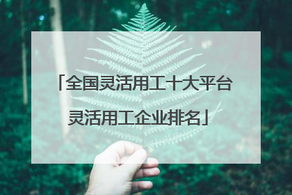 全国灵活用工十大平台 灵活用工企业排名