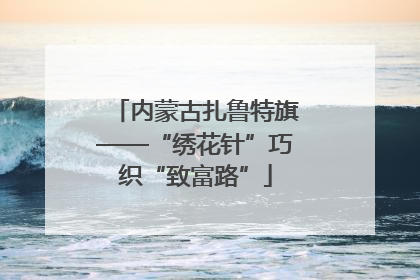 内蒙古扎鲁特旗——“绣花针”巧织“致富路”