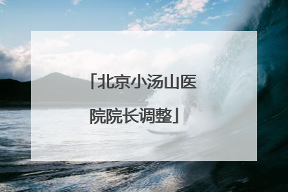 北京小汤山医院院长调整