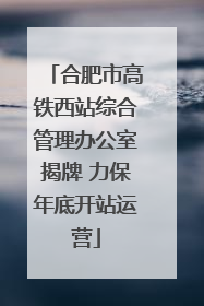 合肥市高铁西站综合管理办公室揭牌 力保年底开站运营