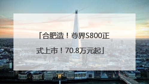 合肥造！尊界S800正式上市！70.8万元起
