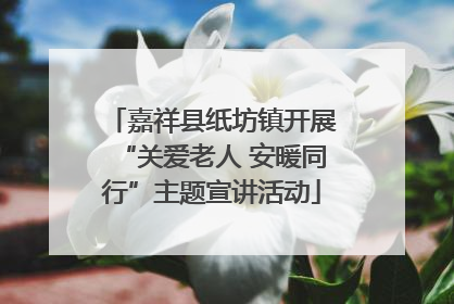 嘉祥县纸坊镇开展“关爱老人 安暖同行”主题宣讲活动