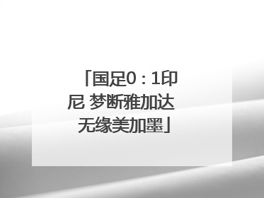 国足0∶1印尼 梦断雅加达 无缘美加墨