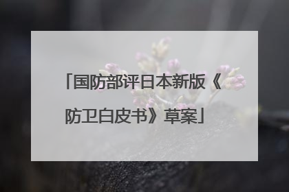 国防部评日本新版《防卫白皮书》草案