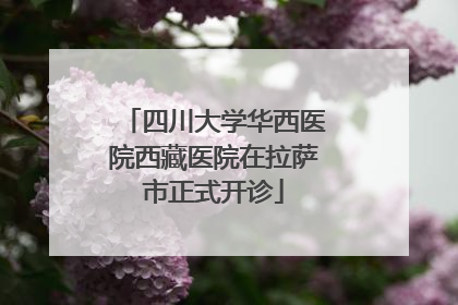 四川大学华西医院西藏医院在拉萨市正式开诊