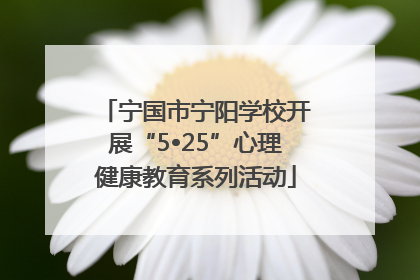 宁国市宁阳学校开展“5•25”心理健康教育系列活动