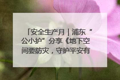 安全生产月｜浦东“公小护”分享《地下空间要防灾，守护平安有我在》安全谣