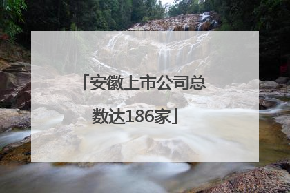 安徽上市公司总数达186家