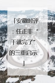 安徽时评：任正非“干就完了”的三重启示