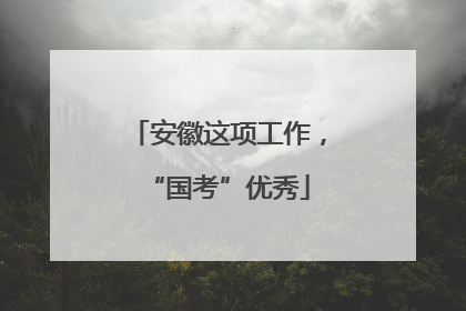 安徽这项工作，“国考”优秀