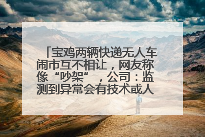 宝鸡两辆快递无人车闹市互不相让，网友称像“吵架”，公司：监测到异常会有技术或人为干预处置