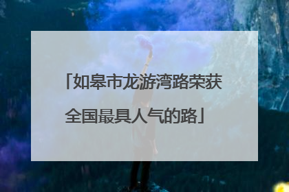如皋市龙游湾路荣获全国最具人气的路
