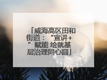 威海高区田和街道：“宣讲+”赋能 绘就基层治理同心圆