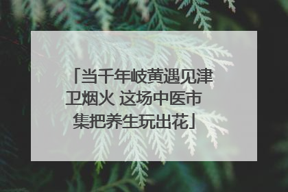 当千年岐黄遇见津卫烟火 这场中医市集把养生玩出花