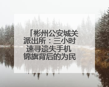 彬州公安城关派出所：三小时速寻遗失手机 锦旗背后的为民速度
