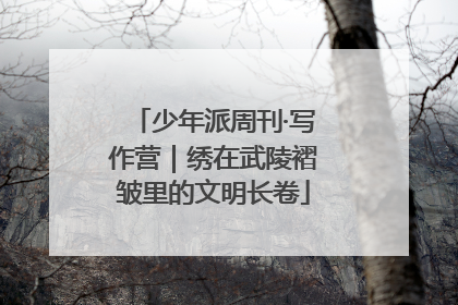 少年派周刊·写作营｜绣在武陵褶皱里的文明长卷