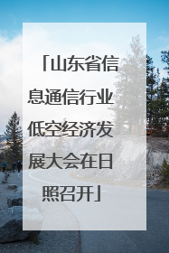 山东省信息通信行业低空经济发展大会在日照召开