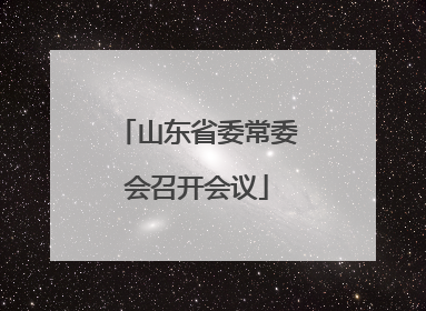 山东省委常委会召开会议