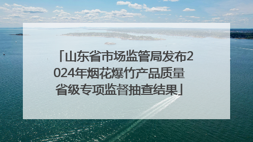 山东省市场监管局发布2024年烟花爆竹产品质量省级专项监督抽查结果