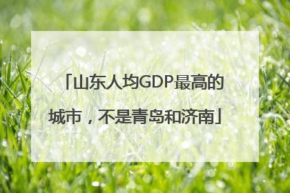 山东人均GDP最高的城市，不是青岛和济南