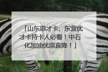 山东惠才卡、东营优才卡持卡人必看！中石化加油优惠直降！