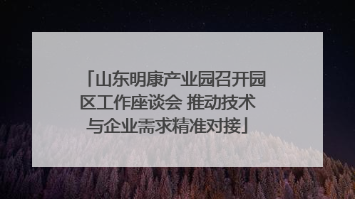 山东明康产业园召开园区工作座谈会 推动技术与企业需求精准对接