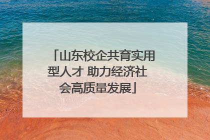 山东校企共育实用型人才 助力经济社会高质量发展