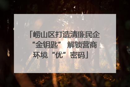 崂山区打造清廉民企“金钥匙” 解锁营商环境“优”密码