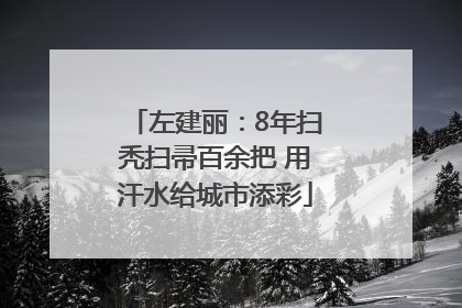 左建丽：8年扫秃扫帚百余把 用汗水给城市添彩