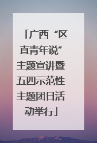 广西“区直青年说”主题宣讲暨五四示范性主题团日活动举行