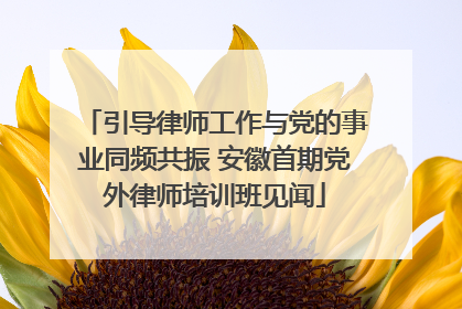 引导律师工作与党的事业同频共振 安徽首期党外律师培训班见闻