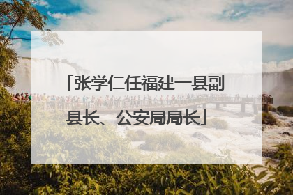 张学仁任福建一县副县长、公安局局长